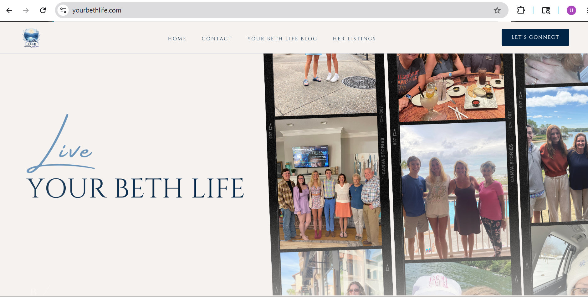 YourBethLife.com Homepage